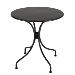 Salon de jardin 2 personnes Table ronde 70x70cm et 2 fauteuils beiges et noirs en cordage