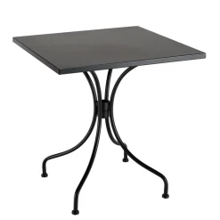 Salon de jardin 2 personnes Table carrée et 2 fauteuils gris et noirs en cordage