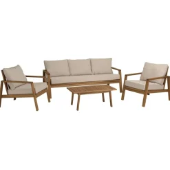 Salon de jardin 5 places BONIFACIO acacia huilé VICK