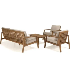 Salon de jardin 5 places BONIFACIO acacia huilé VICK