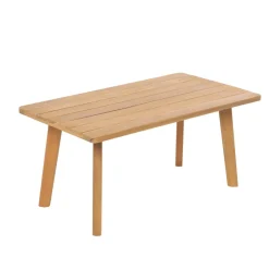 Salon de jardin en rotin et bois massif avec tissu rose TEMUCO style scandinave