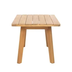 Salon de jardin en rotin et bois massif avec tissu beige TEMUCO style scandinave