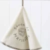 Serviette essuie mains ronde 70cm en coton MARSEILLE écru