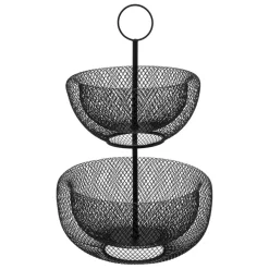 Serviteur Mesh 2 étages Noir