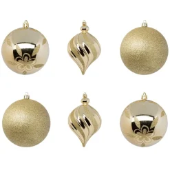 Set 6 boules déco doré
