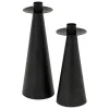 Set de 2 bougeoirs Automne métal noir