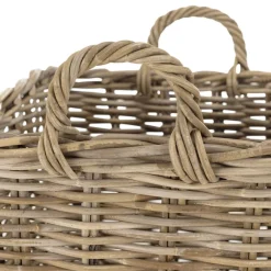 Set de 3 paniers de rangement carrés en kubu naturel KALLY