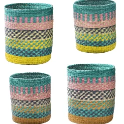 Set de 2 paniers rayés KOW multicolores