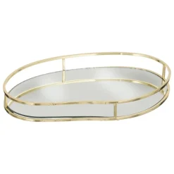 Set de 3 plateaux en métal doré