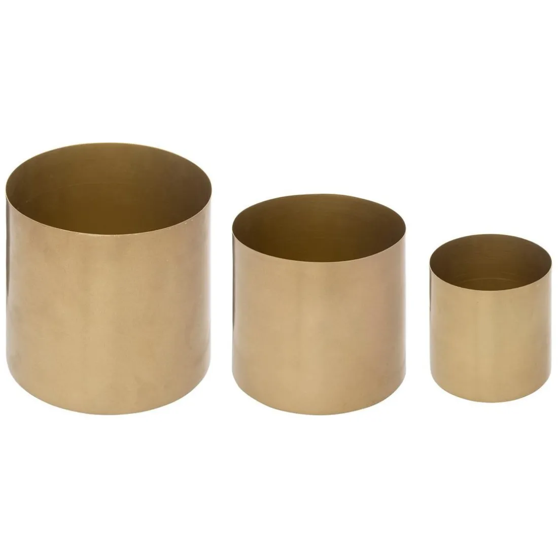 Set de 3 pots en métal doré MAX