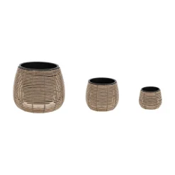 Set de 3 pots en plastique CAM - beige
