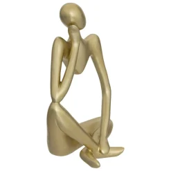 Set de 3 statuettes femme H17cm en résine doré