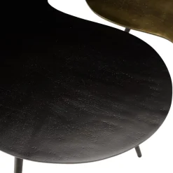 Set de 2 tables basses ovoïdes en Aluminium JAMES Noir mat et Doré