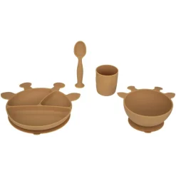Set repas silicone girafe ocre