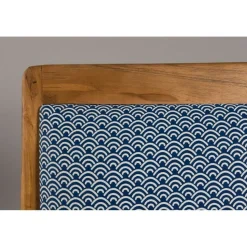 Sofa en teck et coton imprimé japonais Scandi - imprimé