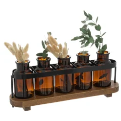 Soliflore 5 fleurs en bois