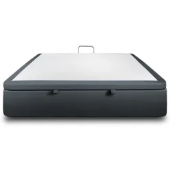 Sommier Coffre Velours Gris anthracite