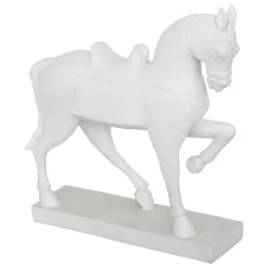 Statue cheval Little cottage Résine Blanc