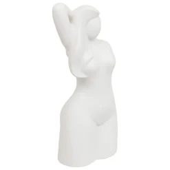 Statue Femme Céramique Sol H28 Blanc