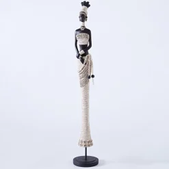 Statuette Africaine mains croisées en Résine HASNA Blanc
