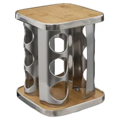 Support à épices x12 rotatif inox bambou