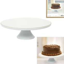 Support A Gateau Porcelaine Liseré Doré M4