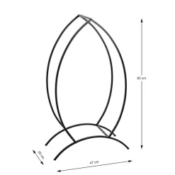 Support pour bois de cheminée noir en métal