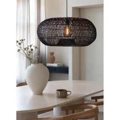 Suspension Arizona Rotin abat-jour bordeaux