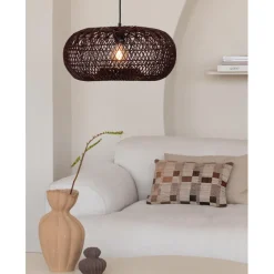 Suspension Arizona Rotin abat-jour bordeaux