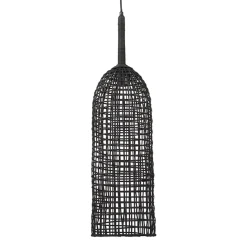 Suspension 'BENDITO' en rotin noir