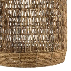 Suspension en abaca couleur naturelle et teck recyclé