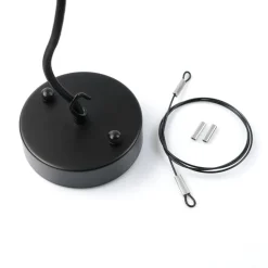 Suspension en abaca couleur naturelle et teck recyclé