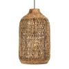 Suspension en abaca couleur naturelle et teck recyclé SIXTINE