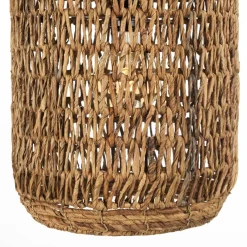 Suspension en abaca couleur naturelle et teck recyclé SIXTINE