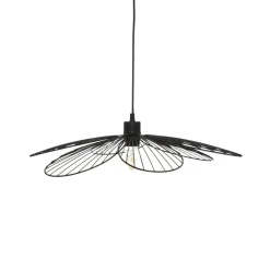 Suspension Fleur noir en métal D57cm