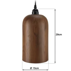 Suspension forme allongée en bois de teck recyclé SIXTINE