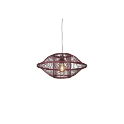 Suspension Maui bambou abat-jour bordeaux
