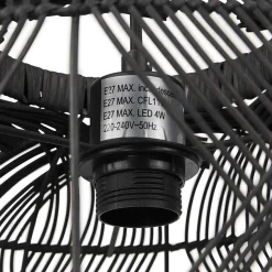 Suspension style lanterne 'PACITO' en rotin noir