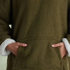 Sweat Plaid Bouclette CAPUCHE en Polyester 70 x 87 MATCHA Celadon