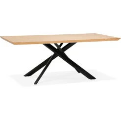 Table à diner avec pied central en x 'WALABY' en bois finition naturelle