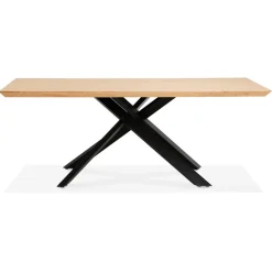 Table à diner avec pied central en x 'WALABY' en bois finition naturelle