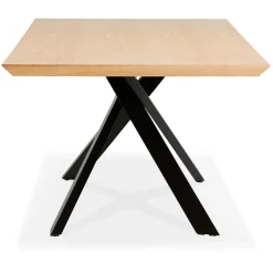 Table à diner avec pied central en x 'WALABY' en bois finition naturelle