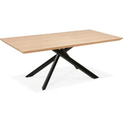 Table à diner avec pied central en x 'WALABY' en bois finition naturelle