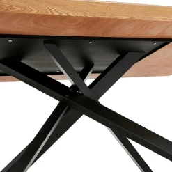 Table à diner avec pied central en x 'WALABY' en bois finition naturelle