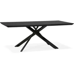 Table à diner design avec pied central en x 'WALABY' en bois noir