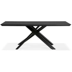 Table à diner design avec pied central en x 'WALABY' en bois noir