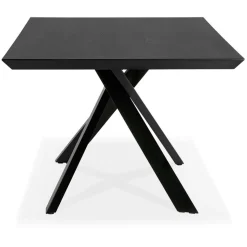 Table à diner design avec pied central en x 'WALABY' en bois noir