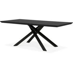 Table à diner design avec pied central en x 'WALABY' en bois noir