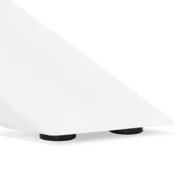 Table à diner design 'WALABY' en bois noir avec pied central en x blanc