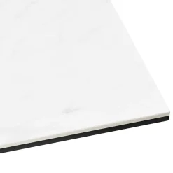 Table à diner 'MARKINA' en céramique blanche avec pied central en x blanc